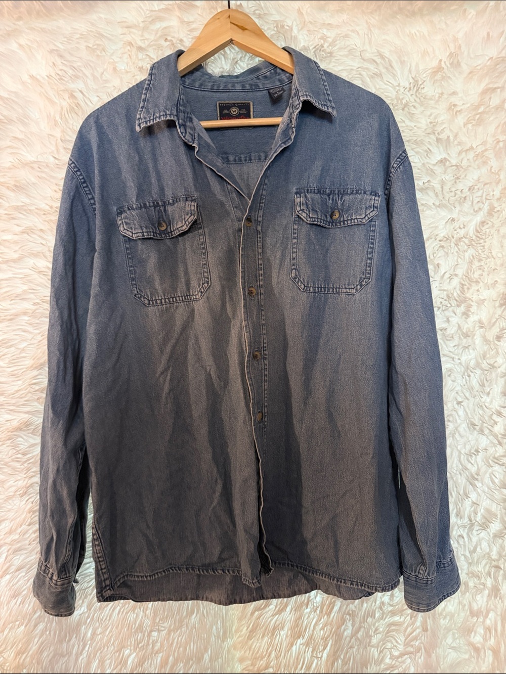 Wrangler Jean Buttondown Blouse Size Large